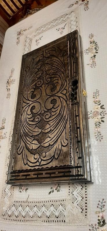 nerd yukle: Taxta nərd taxtası – əl işi, oyma və naxışlı dizayn - Material: bərk — 3