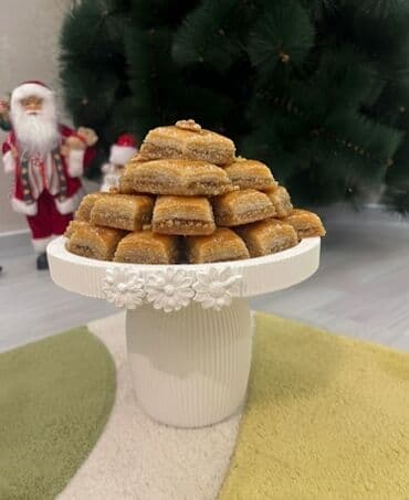 Süfrə ləvazimatları: Tort və şiriniyyat qabı, rəng - Ağ, Keramika — 2