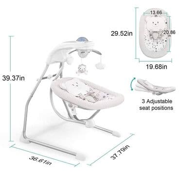 qidalandırmaq üçün uşaq stul yelləncək: 4 sürətli rahat elektrik nənni Körpələr üçün özü yellənən elektrik — 3
