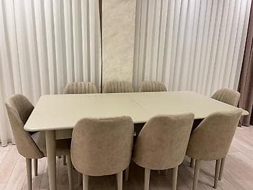 Qonaq otağı üçün, İşlənmiş, Kvadrat masa, 8 stul