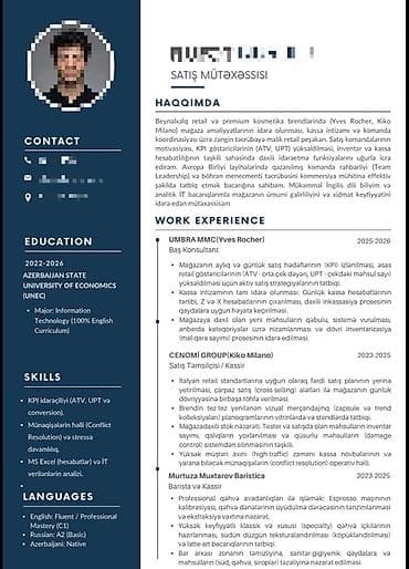 is axtar: 📑Peşəkar CV və Resume Hazırlanması - Sektordan və vəzifədən asılı — 5