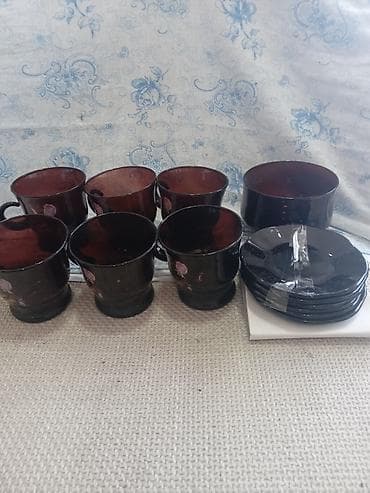 icki: Çay dəsti, rəng - Qara, Şüşə — 1