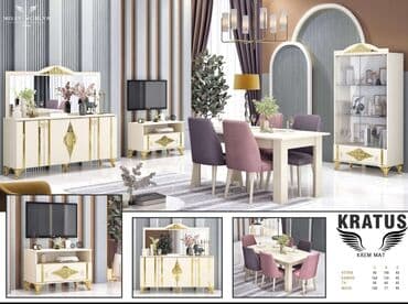 divan ve kreslolar: Kratus (krem ) qonaq dəsti, qonaq otağı mebeli, qonaq mebelləri — 1