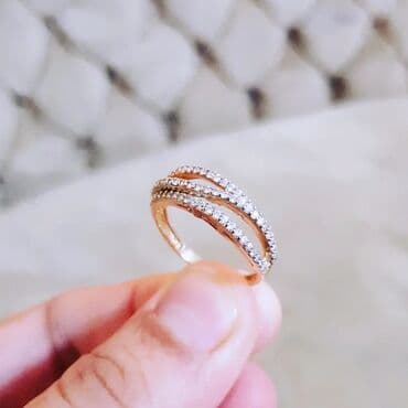 qaş sabitləyici: Alyans, Üzük, Sarı qızıl, 585 Əyar — 2