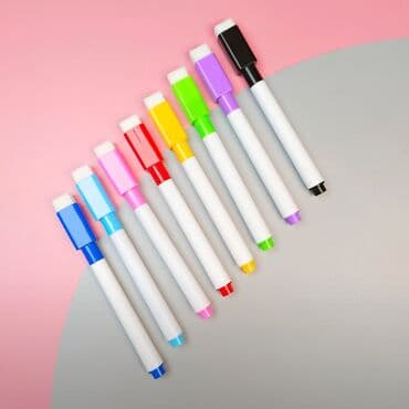 Настольные наборы: Ağ lövhə üçün marker dəsti – 9 rəng - Rənglər: qara, mavi, açıq mavi — 3