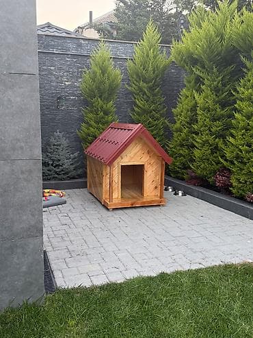 xamyak yuvası: Taxta it evi - Material: keyfiyyətli təbii ağac (taxta panellər) — 1