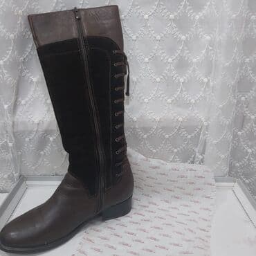 женские демисезонные лаковые сапоги: Çəkmə, Ölçü: 41, rəng - Qəhvəyi, Yeni — 2