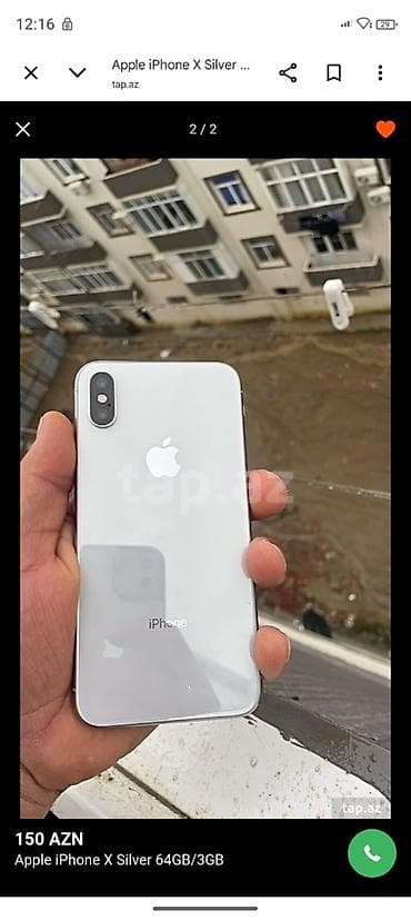 IPhone X, 64 GB, Ağ, Face ID lalafo.az -da IPhone X, 64 GB, Ağ, Face ID