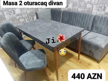 Divan və masa dəstləri: Mebel dəsti – künc divan və yemək masası dəstləri Künc divan: - L — 3