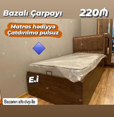 mebel servant: Bazalı çarpayı – 220₼ - Praktik bazalı konstruksiya: alt hissə geniş — 1