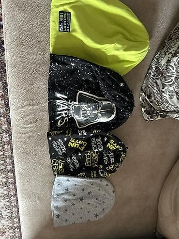 Детская одежда и обувь: Uşaq beani papaqları dəsti - Model: 3 ədəd nazik beani tipli trikotaj — 3