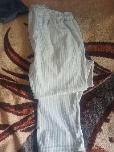 смарт рич кофе для похудения: Elastik bel hissəli, ipli, yan cibləri olan açıq rəngli şalvar — 4