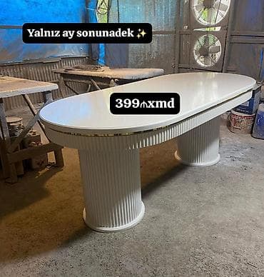 Qonaq masası, Yeni, Açılmayan, Oval masa