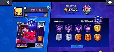 donlar ucuz: Brawl Stars oyunu üçün oyun hesabı - Kupa: 17,372 - Brawl Pass: aktiv — 2