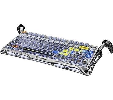 oyun komputerlər: GravaStar Mercury K1 Pro Space Silver mexaniki klaviatura – futuristik — 2