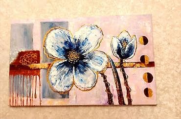 gozel gül sekilleri: Yagli boya – çiçək kompozisiyası - Texnika: akril boya, tekstural — 1