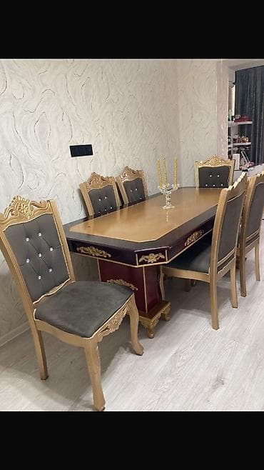 unitaz oturacagi: Qonaq otağı üçün, İşlənmiş, 6 stul — 1