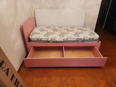 Uşaq çarpayısı – açılan alt çekməcəli model - Rəng: çəhrayı (ağ — 1