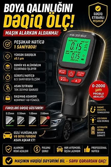 Aksesuarlar və tüninq: Avtomobil boyasının qalınlığını dəqiq ölçən cihaz – HW-300-MAX - — 1