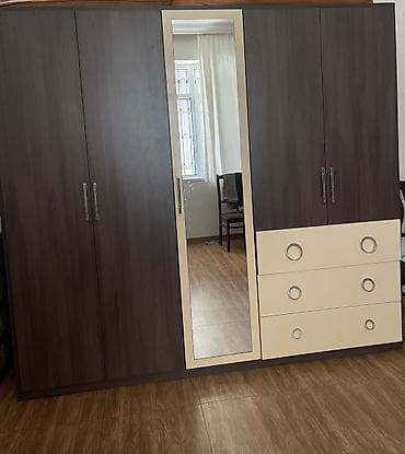 hamam kranti: Yeni, 5 qapı, Güzgülü, Qəhvəyi, Taxta, Açılan, Düz dolab — 4