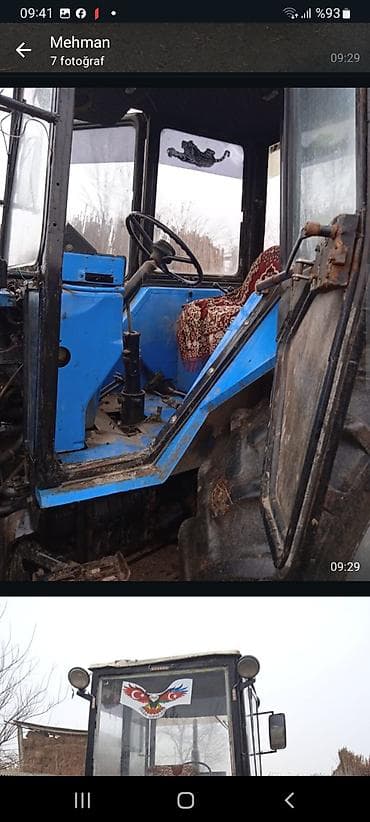 traktor belarus: Mavi rəngli kabinəli təkərli kənd təsərrüfatı traktoru — 4