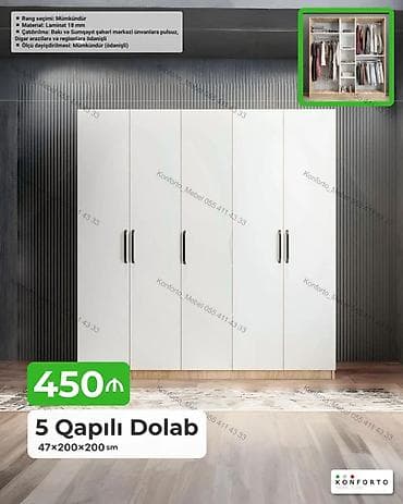 qapi ucun setkalar: Məhsul haqqında məlumat: **5 Qapılı Dolab** Qiymət: 450 ₼ — 1