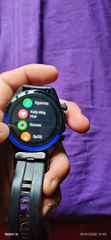 Smart saat, Infinix, Sensor ekran, rəng - Qara