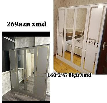 Güzgülü paltar dolabı - Ölçü: 1.60 m (eni) × 2.00 m (hündürlük) × 47 lalafo.az -da Güzgülü paltar dolabı - Ölçü: 1.60 m (eni) × 2.00 m (hündürlük) × 47