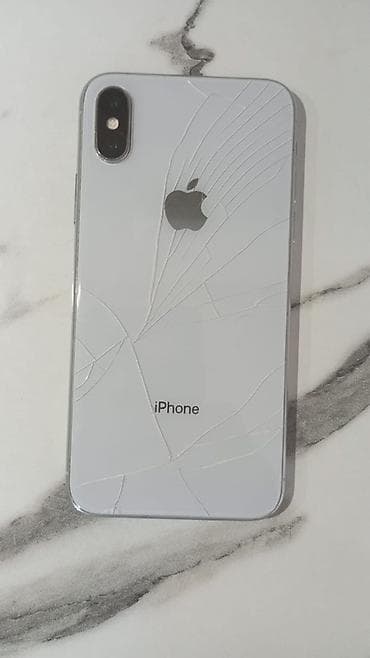 iphonr x: IPhone X, Gümüşü, Qırıq — 4