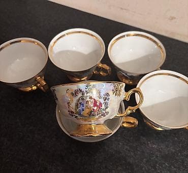 qab dəsti: Fincanlar, rəng - Ağ, Keramika, 6 ədədli dəst, Çexiya — 2