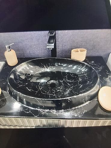 mini tablolar: Hamam ve Metbex üçün moyka. - Material: mərmər naxışlı daş-kompozit — 9