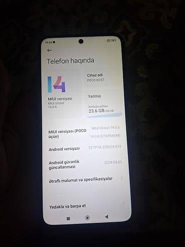 scaner: Poco X3 GT, 256 GB, rəng - Mavi, Barmaq izi — 5