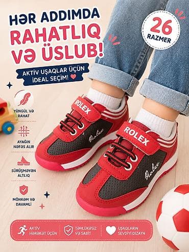 Uşaq ayaqqabıları: Krossovkalar, Ölçü: 26, Uniseks — 1