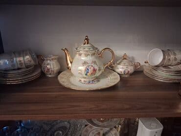 Çay dəsti, rəng - Ağ, Farfor, 6 nəfərlik, Çexiya