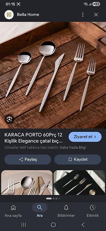 KARACA PORTO Elegance – 60 parça, 12 nəfərlik çəngəl-bıçaq qaşıq dəsti — 1