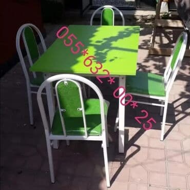 Masa və oturacaq dəstləri: Mətbəx üçün, Yeni, Açılmayan, Kvadrat masa, 4 stul — 8