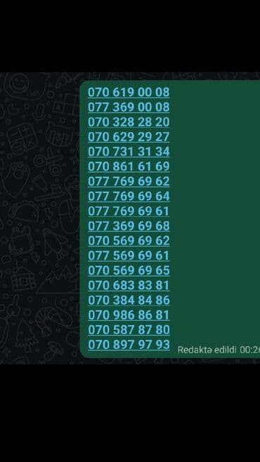 Nömrə: ( 070 ) Yeni