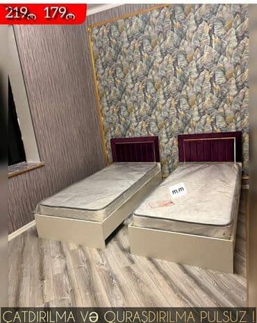 tek neferlik çarpayi: Yeni, Təknəfərlik çarpayı, Bazasız, Matras ilə, Siyirməsiz, Azərbaycan — 3