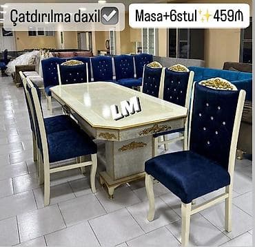 Qonaq otağı üçün, Açılmayan, Dördbucaq masa, 6 stul