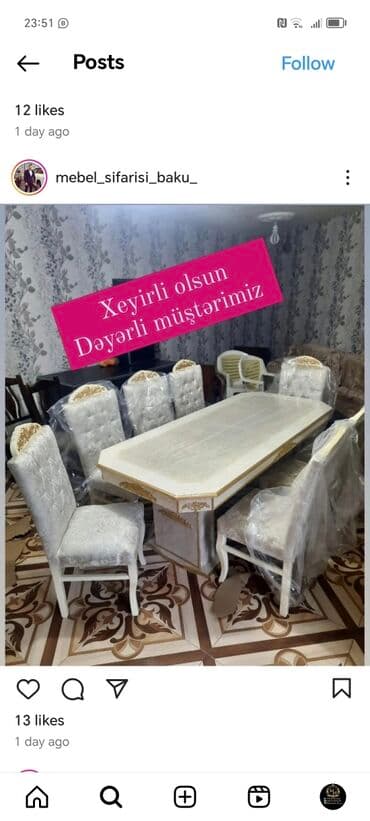 işlənmiş stol stul dəsti sumqayit: 🌹Masa ve oturacag destleri, stol stul, divan — 3