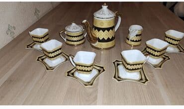 seti baqli: Qəhvə dəsti, rəng - Sarı, Keramika, 6 nəfərlik — 1