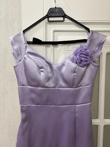 vecerni don: Bənövşəyi rəngdə atlas uzun ziyafət paltarı. 1 dəfə geyinilib sonra — 1