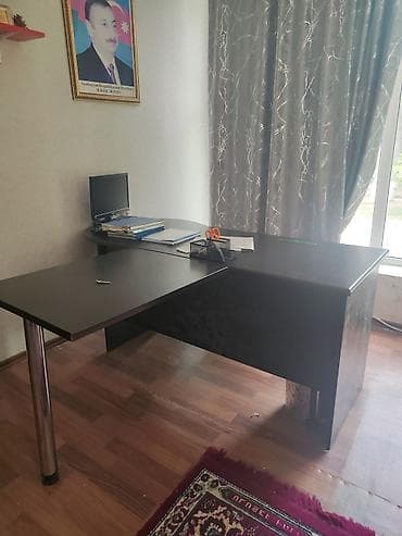 quba mebel: Ofis mebelləri dəsti Uzun modul konstruksiya, qırmızı-ağ üst səth — 2