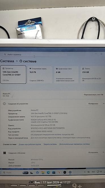 komputer dəst: Masaüstü PC – Intel 13‑cü nəsil i3 13100T, MSI H610-S, NVMe SSD, RGB — 6