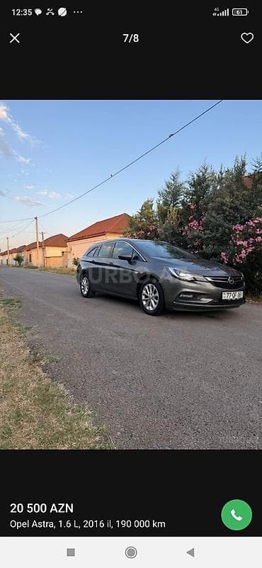 televizor pultlari: Opel Astra: 1.6 l | 2016 il Universal — 3