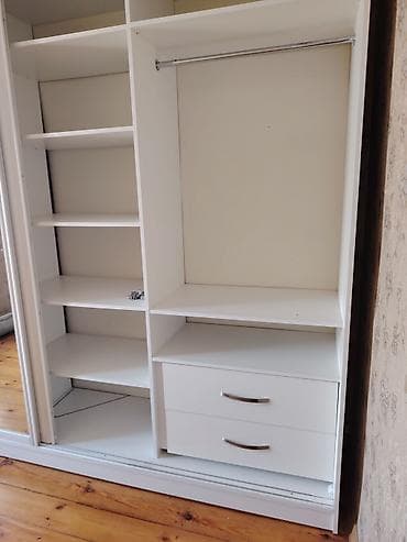 спальный шкаф купе: 3 двери, С зеркалом, Белый, Купе, Прямой шкаф — 5