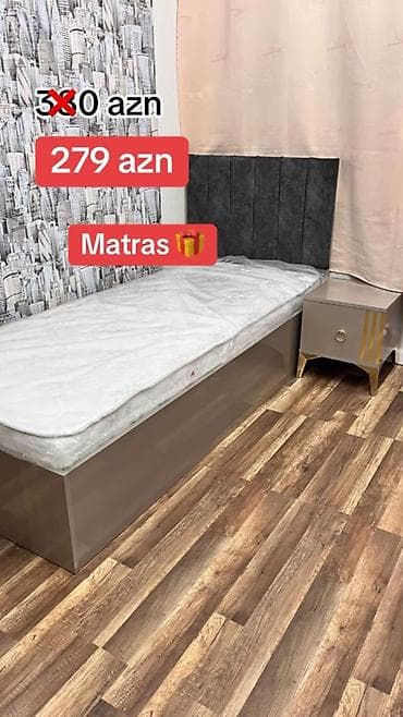 Yeni, Təknəfərlik çarpayı, Bazasız, Matras ilə, Siyirməsiz, Azərbaycan