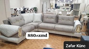 divan yuma: Zəfər Künc – L formalı yumşaq mebel dəsti. - Rəng: açıq-boz və boz — 1