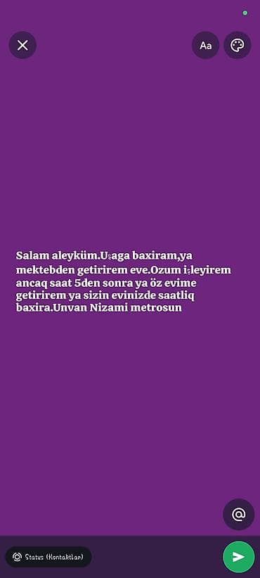 ereb azerbaycan tercume: Uşaq baxımı və məktəbdən evə gətirmə xidməti - İşdən sonra saat — 1