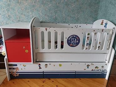 Oğlan və qız üçün, İşlənmiş, Çarpayı, Bazalı, Matrassız, Siyirməli — 1